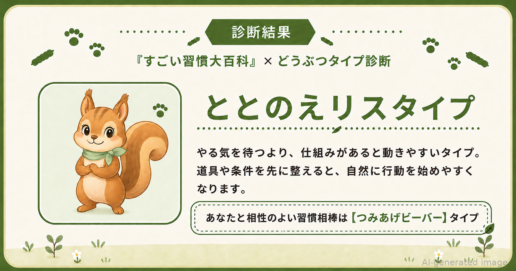 ととのえリスタイプの診断結果カード